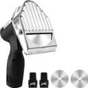 Cordless Electric Kebab Slicer 80W Commercial Shawarma Meat Cutter Portable Doner Kebab Slicer with Fast Charger and 212V Batteries, 2 Removable Blades Max Cutting Thickness 8mm