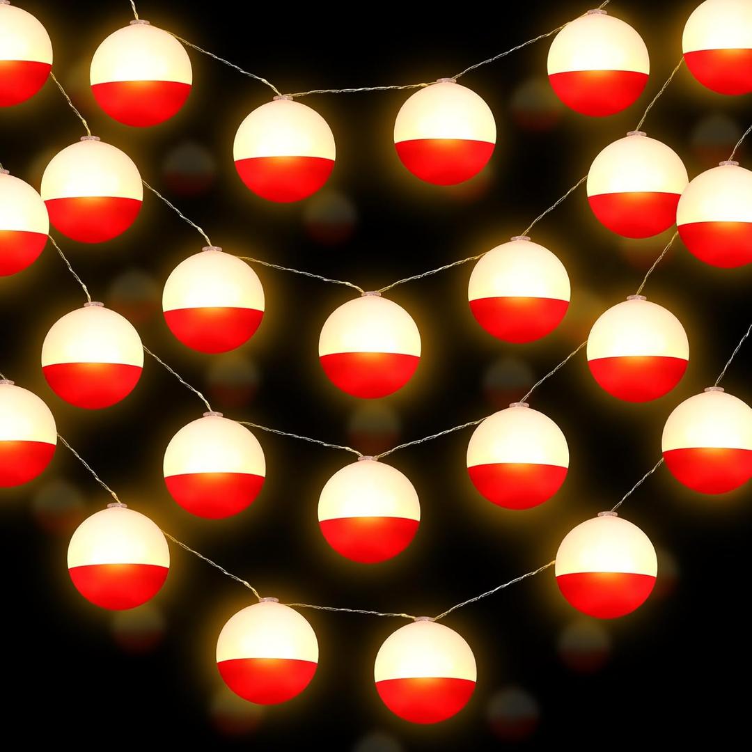 Deekin 3 Pcs LED Bobber Fishing String Lights-Battery Powered with Extra Bulbs, for Gone Ofishally One Birthday Party Decor Summer Pool Games, Animated Decor, Beach-Themed Events Supplies