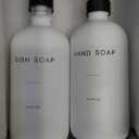 Prus Waso Kitchen Soap Dispenser Set, White Soap Dispenser with Black Stainless Steel Pump, Perfect for Modern Kitchen Decor. (White)