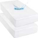 Zippered Mattress Protector with Ultra Soft Terry Fiber Surface, 6-Side Waterproof Mattress Encasement for Kids, Well Made Zipper, Noiseless, for Standard Twin Mattress 39'' X 75'', 2 Pack