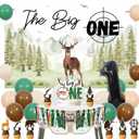 Deer Hunting Theme 1st Birthday Party Decorations - The Big One Backdrop, High Chair Banner, Camo Deer Hunting Cake Topper, Latex Balloons