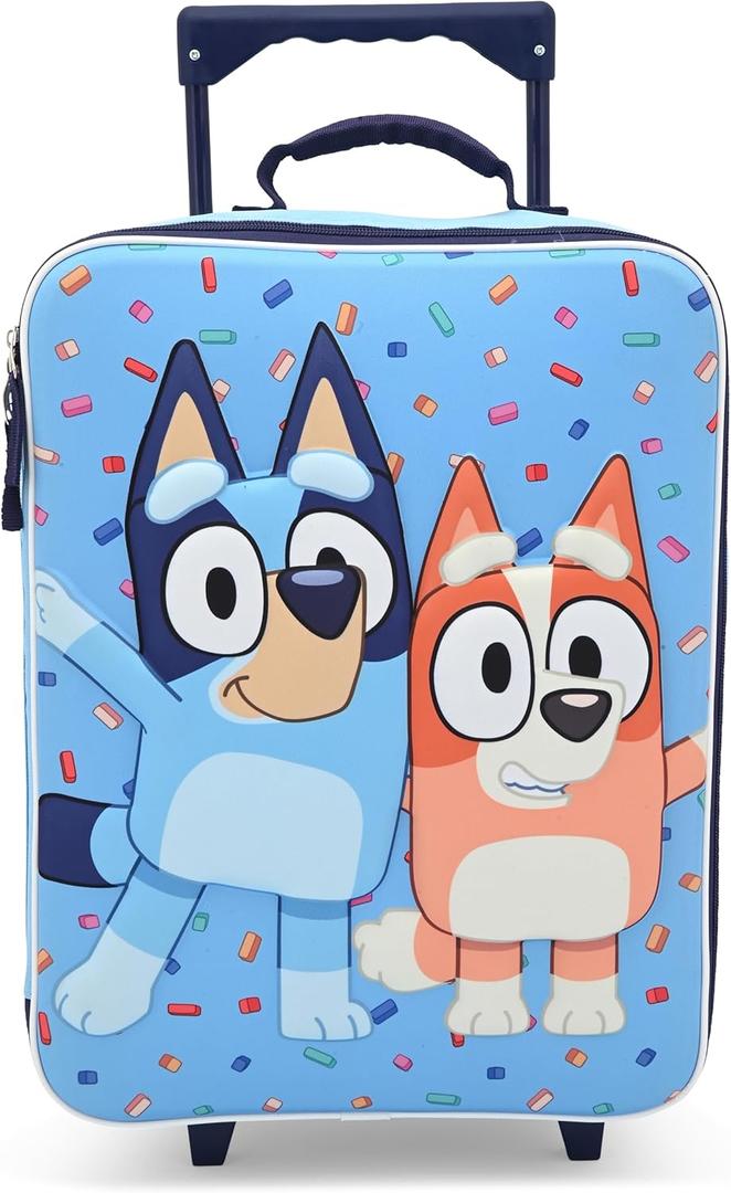 Fast Forward Bluey 16" Soft Luggage - Cute & Durable Carry-On Suitcase for Travel 16X12X5
