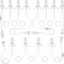 Meonum 3 Pack Accessory Cord with 4 LED Bulbs, End to End Connected Blow Mold Light Cord, 9.8 Feet Lamp Kit with On/Off Switch Plugs for Ceramic, Craft Halloween Christmas Village Decor