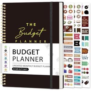 Budget Planner - Monthly Budget Book Undated with Expense & Bill Tracker - Undated 12 Month Financial Planner/Account Book calendar organizer to Take Control of Your Money