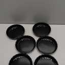 6 Oz Porcelain Ramekins for Creme Brulee, Oven-Safe Mini Baking Dishes, Striped Ceramic Ramekins, White Dessert Cups for Quiche, Souffls, Dips & Serving, Set of 6, Black