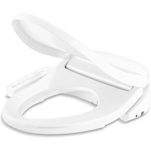 Kohler PureWash E580 Round Bidet Toilet Seat, White, Quiet-Close Lid Prevents Slamming, Self-Cleaning Wand, Adjustable Water Pressure with Multiple Cleansing Options