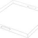 Oversize Extra Large King Size Bed Tray for Eating Big Clear Acrylic Serving Tray with Handles 24x24 Inch -Spill Proof- Decorative Countertop Organizer for Ottoman,Bed,Party, Butler Tray