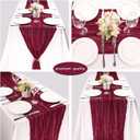 12 Pack Cheesecloth Table Runner 35x72 Inch Boho Gauze Table Runner Rustic Cheese Cloth Long Romantic Table Runners for Wedding Bridal Shower Birthday Party Table Decor (Burgundy)