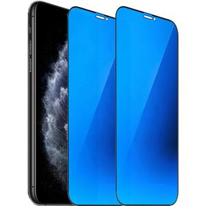 BWEDXEZ 2 Pack Anti-Blue Privacy Tempered Glass Suit for iPhone 11 Pro Max/iPhone XS Max Mirror Anti-Spy Screen Protector Anti-Peeping Film Electroplated 9H Hardness Anti-scratch 6.5 Inch (Blue)
