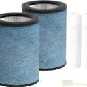 HP301 HP302 NeverChange Replacement Filter Compatible with Shark HP301/HP302 Air Purifier MAX Clean Sense Series HP200 HC502 HP232 AP1000,H13 Grade HEPA Filter, Part#HE3FKPET