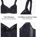 Women's Plus Size Bra Mary, Bra Women No Underwire Large Bust, Minimizer Full Coverage Wide Padded Straps (Black, 38C)