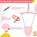 FUNLIO Baby Jumper with Stand for 6-24 Months, Infant Jumper for Indoor/Outdoor Play, Toddler Jumper for Baby Girl/Boy, with Adjustable Chain, Easy to Assemble & Store (with Stand) - Pink
