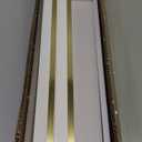 Thicked 1.78 inch Pine Wood White and Gold Floating Shelves 25 7.9 inch With 1/5 inch Heavy Duty Bracket,White and Gold Shelves With Stainless Steel Trim Strip, Gold shelves for wall,bedroom Set of 2 (25*7.9inch)