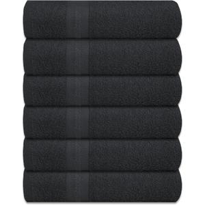 100% Cotton Bath Towels 24x48 Inches Soft Highly Absorbent and Quick Dry Bathroom Towels Perfect for Gym Spa and Travel - Charcoal Grey