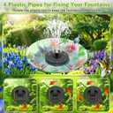 SZMP Solar Fountain with 3 Spray Height, 3.5W Glass Solar Bird Bath Fountain with 4 Adjustable Fixed Rods, and 7 Nozzles, Outdoor Solar Water Fountain Pump for Bird Bath, Garden, Pool, Pond