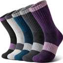 Nimalpal Wool Socks for Women - Hiking Womens Socks 5 Pairs, Thermal Sock for Men & Women Winter Warm Moisture Wicking