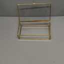 Clear Glass Decorative Box for Organizing Photos, Jewelry, Small Items - Golden Dresser Drawer Organizer, Transparant Small Storage Bin Container with Lid (Upgrade, 8x4,3x2,3")
