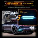 Rear Fender LED Side Marker Lights for Fo-rd Mus-tang GT 2015-2023, Mus-tang Smoked Lens Side Bumper Marker Lamps, [Ultra-Bright] Ice Blue LED Side Markers Turn Signal Lights, 2 PCS