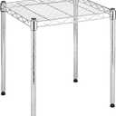 Whitmor 1 Tier Supreme Stacking Shelving Unit, Wire Metal Home Storage Organizer, 15" L x 14" W x 15" H, Chrome