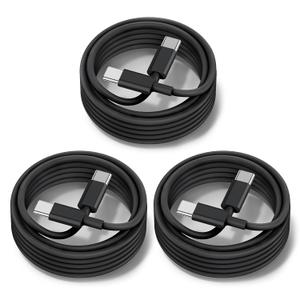 60W USB C to C Cable [3Pack] iPhone 15 Fast Charging Cable,10ft Long USB-C to USBC Power Cord for iPhone 16/15 Pro Plus Pro Max, MacBook Pro Air/IPad/iPad Pro 12.9/11,AirPods 4(Black) (10FT+10FT+10FT, Black)