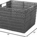 Whitmor Rattique Storage Tote Grey
Handwoven plastic organizer basket with stainless steel handles for closets, shelves, storage cubes, home office organization, Size: Large