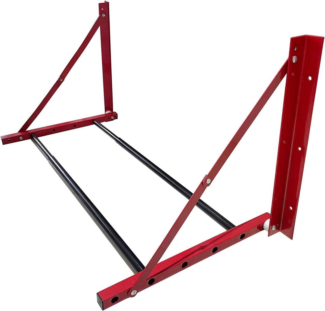 ROBLOCK Folding Tire Wheel Rack Wall Mount Multi-Tire Spare Carriers Garage (32"-48") x 22" x 22", Red