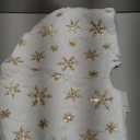 Christmas Tree Skirt 36 Inch, Holiday Part Decorations for Christmas Tree, Whit Plush Gold Sequin Snowflake Tree Shirt for Xmas