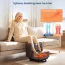 COMFIER 2 in 1 FSA Foot Massager Machine,HSA Shiatsu Foot and Calf Massager with Heat,Kneading,Vibration,Compression Massagers for Feet Health,Plantar Fasclitis,Gift for Mom Dad(Brown)