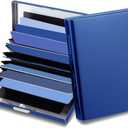 EASTNIGHTS RFID Credit Card Holder Protector Metal Credit Card Wallet Business Card Holder for Men Women Gift Box Package (Blue)