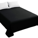  Black Top Sheet, Premium Hotel 1-Piece, Luxury and Soft 1500 Thread Count Quality Bedding Flat Sheet, Wrinkle-Free, Stain-Resistant