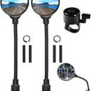 Bike Mirror With Bike Bell 360 Adjustable HD Convex Handlebar Mirror Anti-Scratch Riding Mirrors (2* Mirror + 1* Bell)