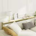 70.9" Console Table,Modern Extra Narrow Long Sofa Table Behind Couch,Skinny Entry Table with Gold Metal Frame for Living Room, Hallway,Classic White