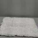 Disolla Small Bathroom Rugs 17x24 Non Slip White Fluffy Bath Mat for Bathroom Floor Machine Washable Plush Luxury Bath Rug for Tub Soft Shaggy Absorbent Shower Mat