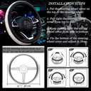 New Diamond Leather Steering Wheel Cover with Bling Bling Crystal Rhinestones, Universal Fit 15 Inch Car Wheel Protector for Women Girls Black