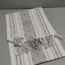 OTOSTAR Grey Table Runner 13x72 Inches Boho Rustic Table Runner with Tassels Farmhouse Kitchen Dining Macrame Table Decoration for Christmas Home Wedding Party Birthday Holiday Decor (Grey)
