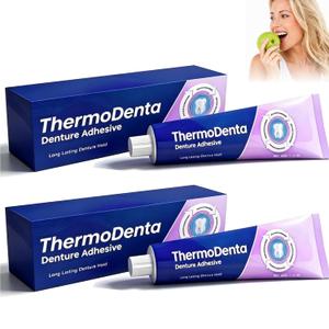 2PCS Denture Adhesive, Thermoplastic Denture Adhesive, All-Day Comfort Secure Hold for Loose False Teeth, Long Lasting Effect