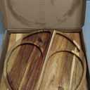 Extra Large Magnetic Charcuterie Board Cheese Board Gift Set 3 Part Square & Round & Heart Shaped Acacia Wood Charcuterie Cheese Boards Wooden Tray Serving Board Platter for Valentine