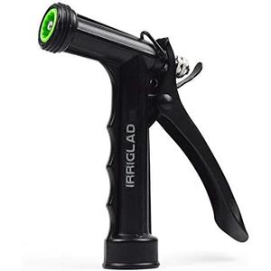 IRRIGLAD Hose Nozzle 2 Pack, Full Size Pistol Grip Water Nozzle Sprayer with Threaded Front, High Pressure Nozzle, Adjustable Spray Water Flow for Watering Plants, Showering Pet, Washing Car, Cleaning
