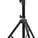Pyle Tripod Speaker Stand, 33.9"x31.5"x58.0” Inch Adjustable Holder Mount, Durable Steel Design, Universal 35mm Compatibility, Safety Lock Pin, Foldable for Storage, Ideal for Large Speakers