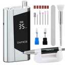 Electric Professional Nail Drill 35000RPM Cordless Portable Nail E-File Buffer Tools with Bits Perfect for Salon Manicure Pedicure Acrylic, Gel, Natural Nails(Sky Silver)