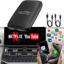 2025 Upgraded Wireless CarPlay and Android Auto Adapter -Built in YouTube Support TF Card,Magic Car Play AI Box Convert Wired to Wireless Dongle, Apple Carplay Adapter for Cars from 2016 (Black)