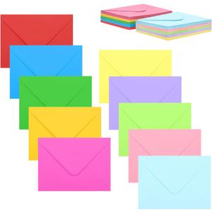 100 Pack 4x6 Envelopes, Contour Flap A4 Color Envelopes for Engagement Invites, Weddings Invitation, announcements, Baby shower, Perfect for RSVP Card 120gsm, 4.5 x 6.4 Inches - 100% Recycled