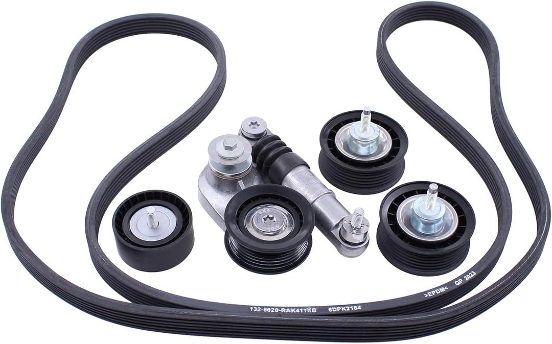 MOTOKU Drive Belt Tensioner Idler Pulley kit for Land Rover Range Rover Evoque 2012-2017, Discovery Sport 2015-2017