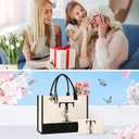 AYGE Personalized Initial Canvas Beach Bag Cosmetic Bags, Tote Bag, Makeup Bag, Gifts for Sister Mom Teacher Bridesmaid