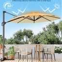 GarveeLife 10FT Patio Umbrella Outdoor Large Cantilever Umbrella Market Sun Shade Windproof Offset Umbrella with 360-Degree Rotation for Garden Deck Pool Patio