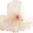 AZA Dog Wedding Dresses Retro for Dogs Skirt Lolita Puppy Clothes Rose Flowers Princess Costume Pet Girl Cat Cute Coat Outfits Summer Costumes (M,Rose)