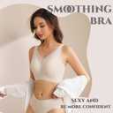 Bras for Women No Underwire Comfortable Sports Bra Smoothing Minimizer Everyday Bra(32C-46DD) (White, L)