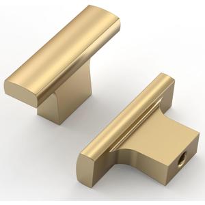 Asidrama 10 Pack Champagne Bronze Kitchen Cabinet Knobs for Dresser Drawers - Zinc Hardware (Single Hole Knob)