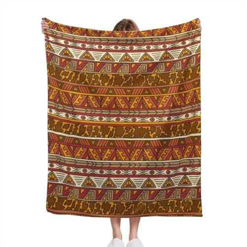 Aztec Pattern Throw Blanket, Super Soft and Warm Comfortable for Bedroom Home Decor, 50x60 Inches