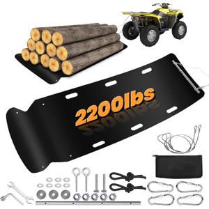 50"x114" Yard Drag Sled, 1/8 Inch Thickened HDPE 2200LBS Heavy Duty Yard Glider for ATV, UTV, Tractor, Utility Sled with Metal Pull Cables, Yard Drag Mat for Hauling Debris, Construction Materials